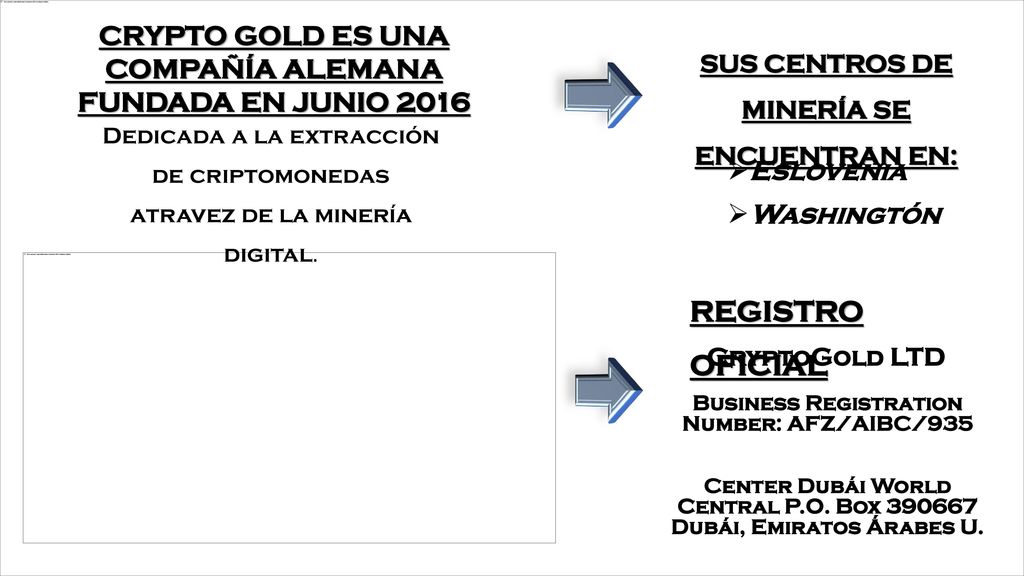 CRYPTO GOLD ES UNA COMPAÑÍA ALEMANA FUNDADA EN JUNIO 2016