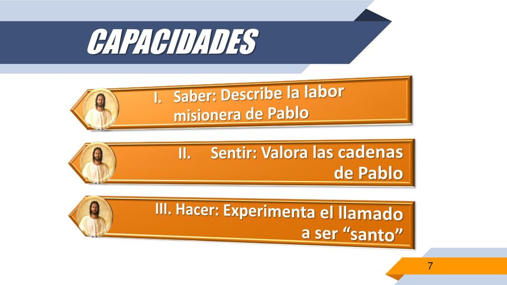 CAPACIDADES I. Saber: Describe la labor misionera de Pablo