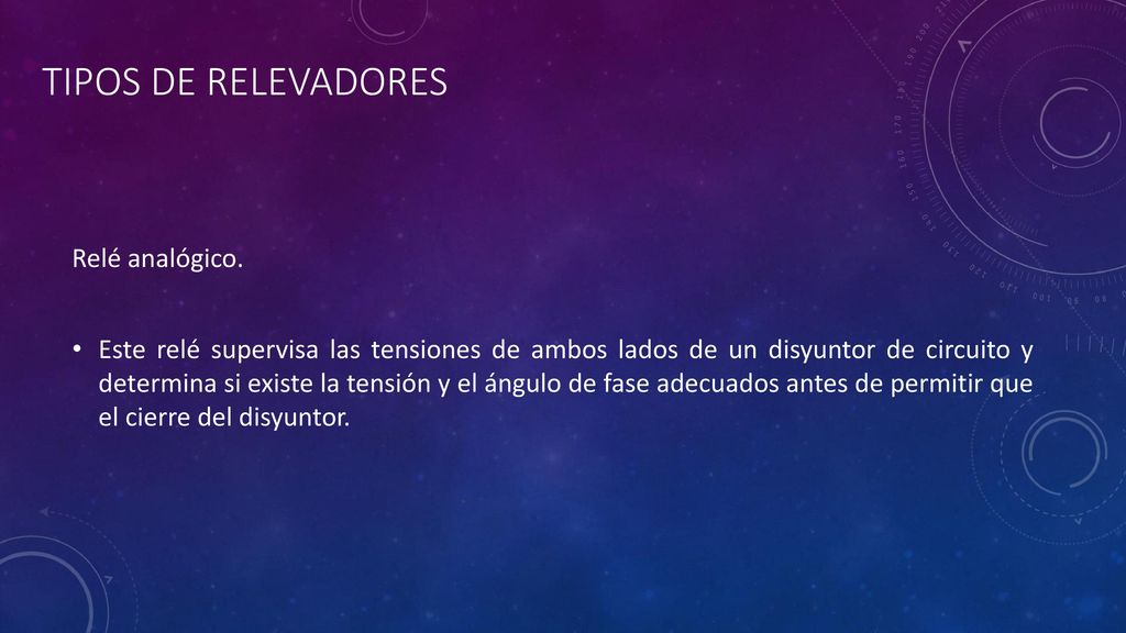 Tipos de relevadores Relé analógico.
