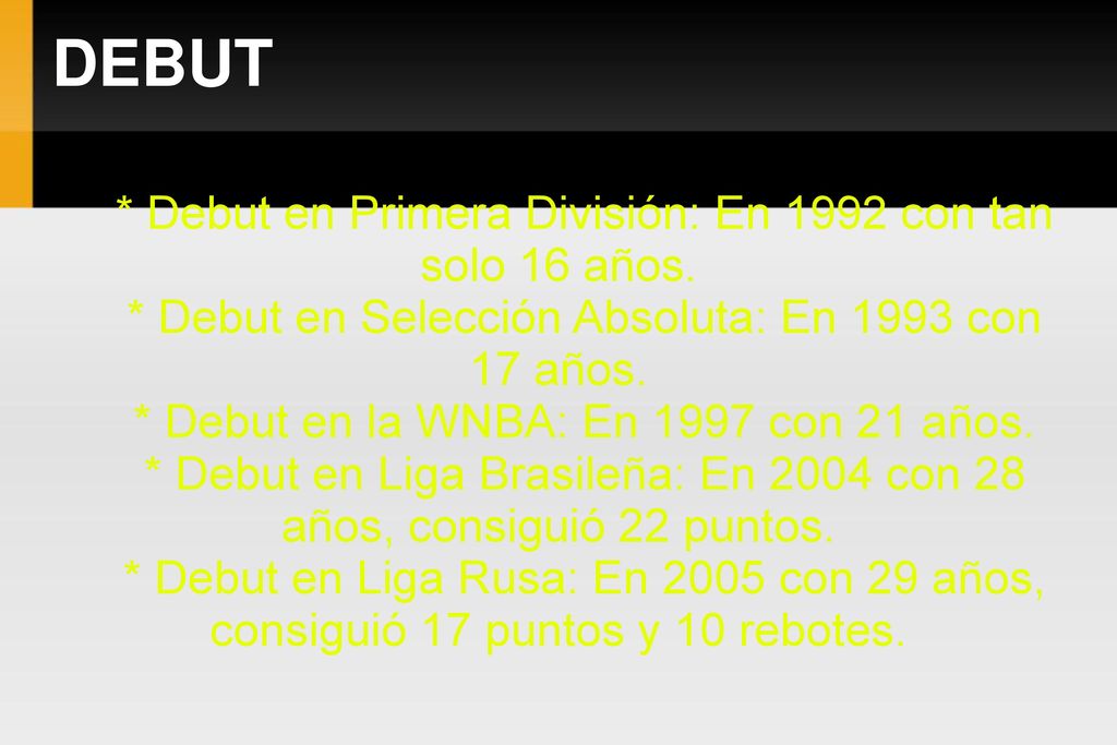 DEBUT * Debut en Primera División: En 1992 con tan solo 16 años.