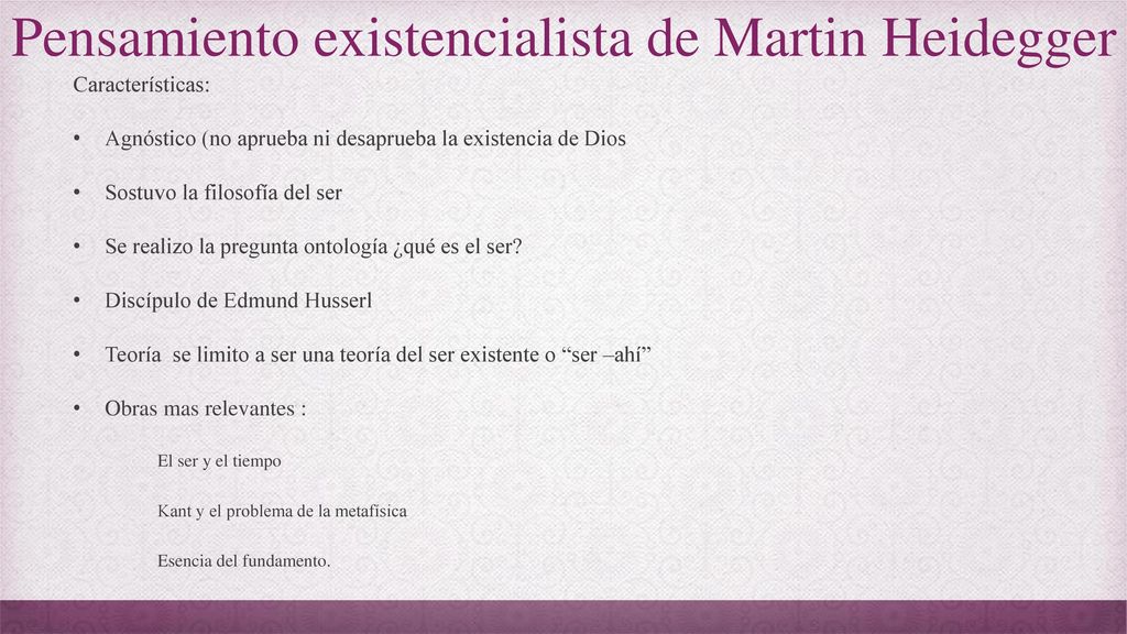 Pensamiento existencialista de Martin Heidegger