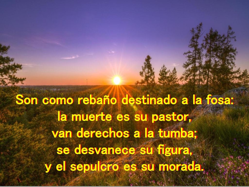 Son como rebaño destinado a la fosa: la muerte es su pastor,
