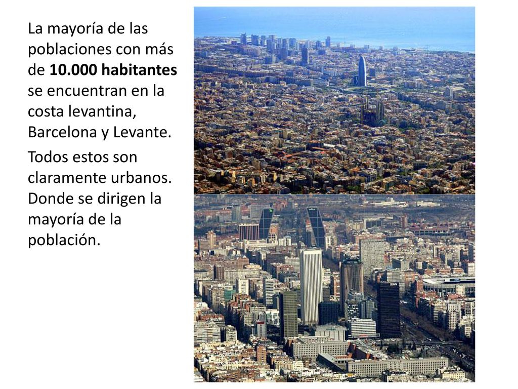 La mayoría de las poblaciones con más de 10