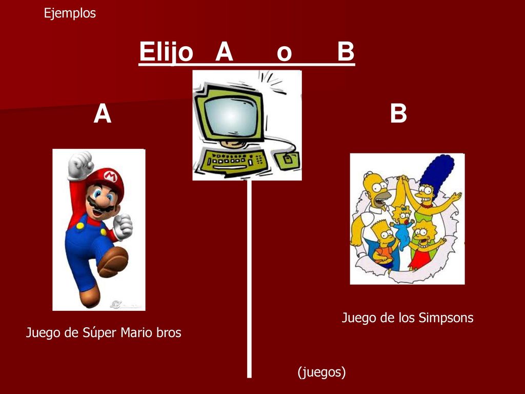 Elijo A o B A B Ejemplos Juego de los Simpsons