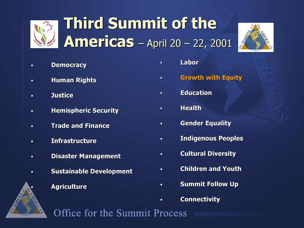 Third Summit of the Americas – April 20 – 22, 2001