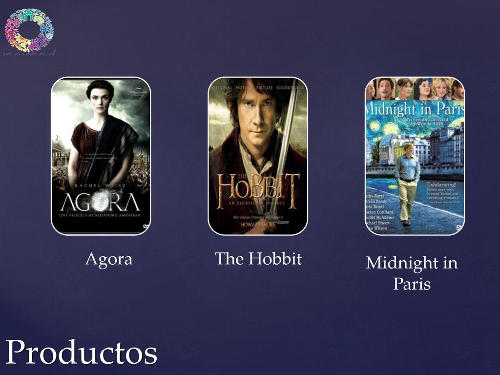 Agora The Hobbit Midnight in Paris Productos
