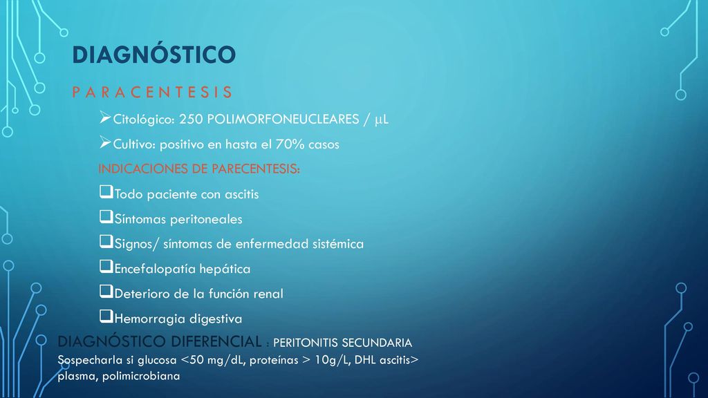 DIAGNÓSTICO P A R A C E N T E S I S