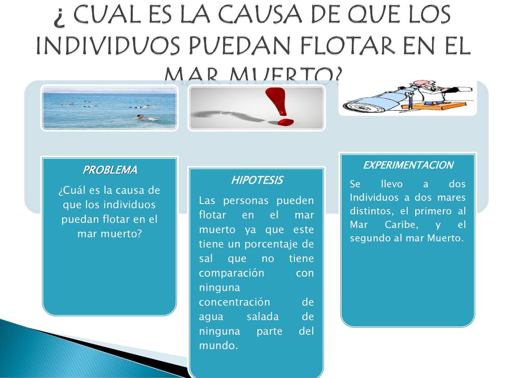 ¿ CUAL ES LA CAUSA DE QUE LOS INDIVIDUOS PUEDAN FLOTAR EN EL MAR MUERTO