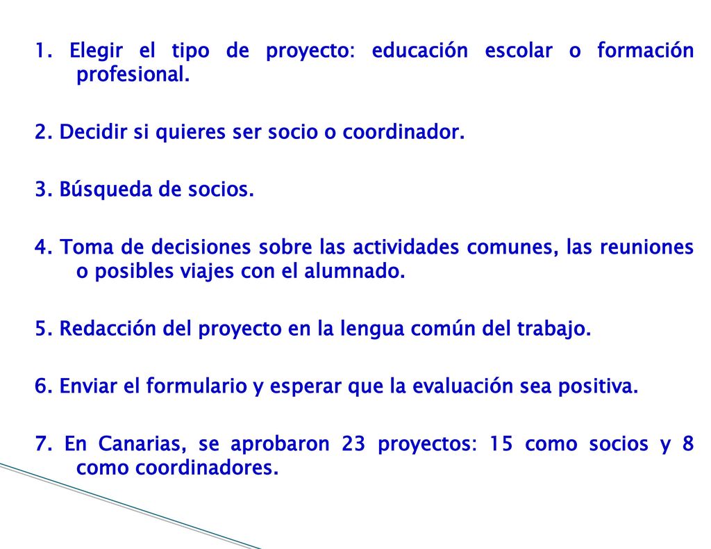 1. Elegir el tipo de proyecto: educación escolar o formación profesional.