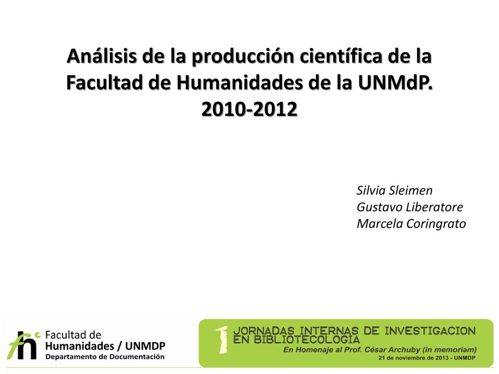 Análisis de la producción científica de la Facultad de Humanidades de la UNMdP