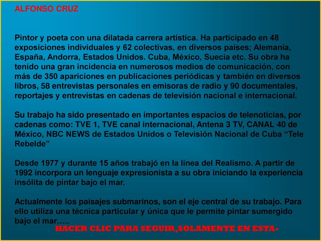 ALFONSO CRUZ Pintor y poeta con una dilatada carrera artística