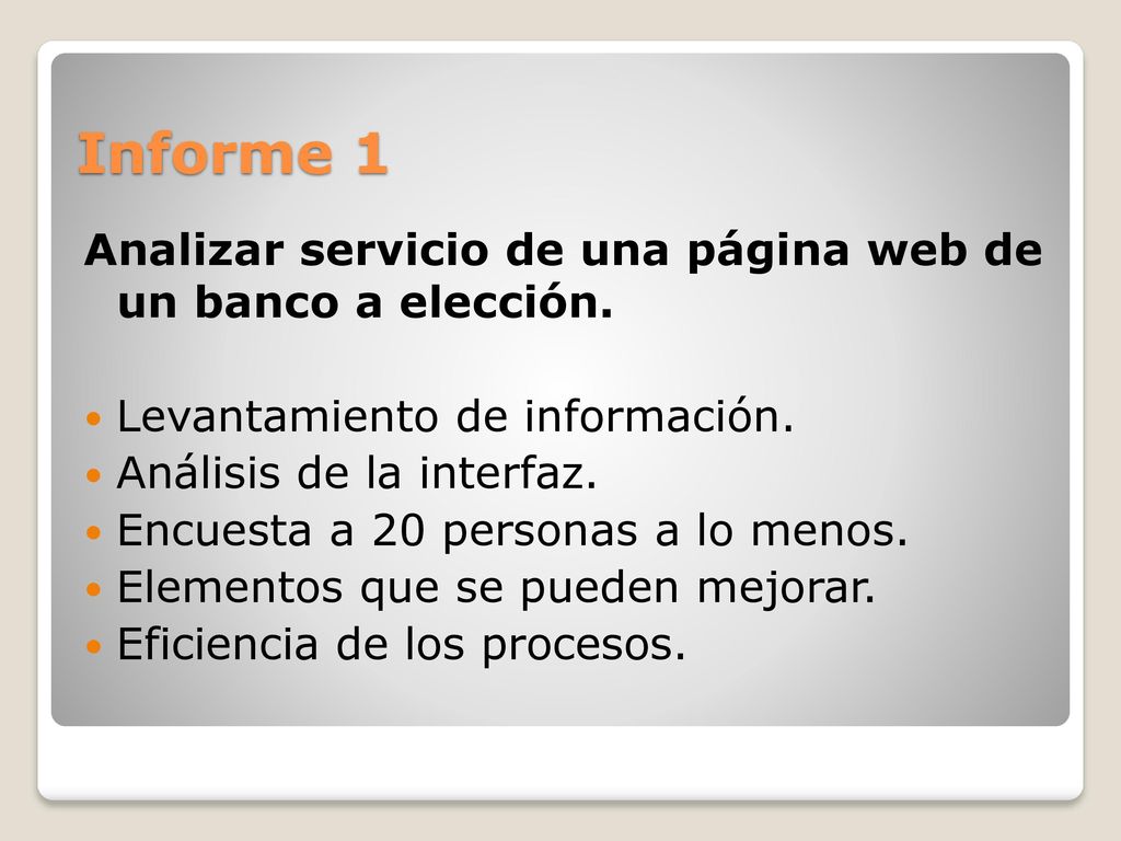 Informe 1 Analizar servicio de una página web de un banco a elección.
