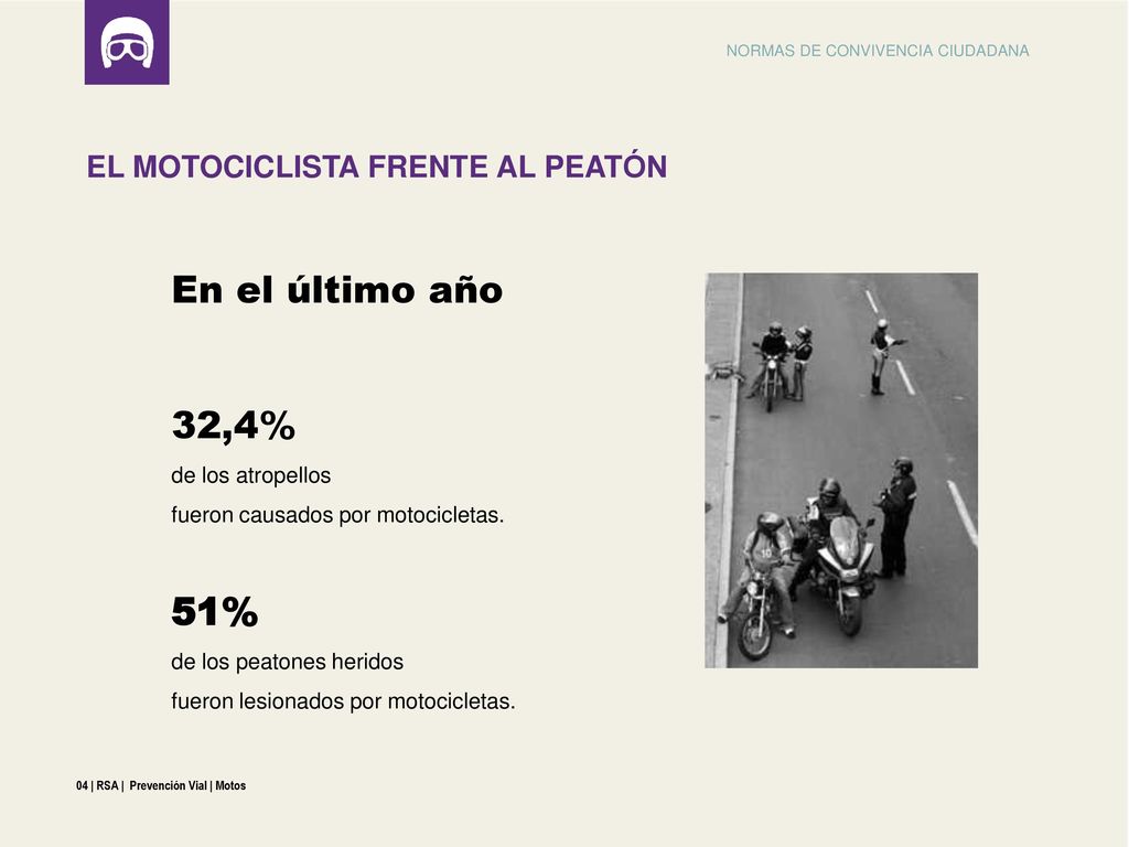 EL MOTOCICLISTA FRENTE AL PEATÓN