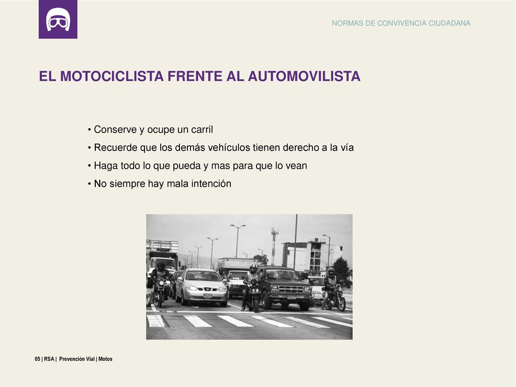 EL MOTOCICLISTA FRENTE AL AUTOMOVILISTA