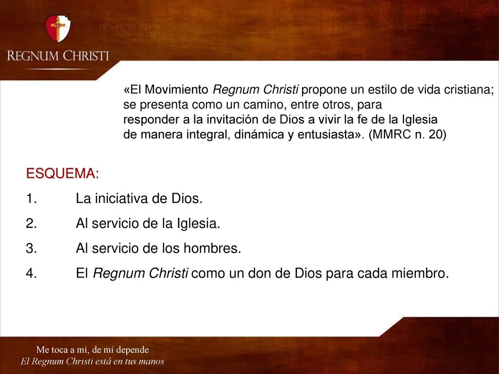2. Al servicio de la Iglesia. 3. Al servicio de los hombres.