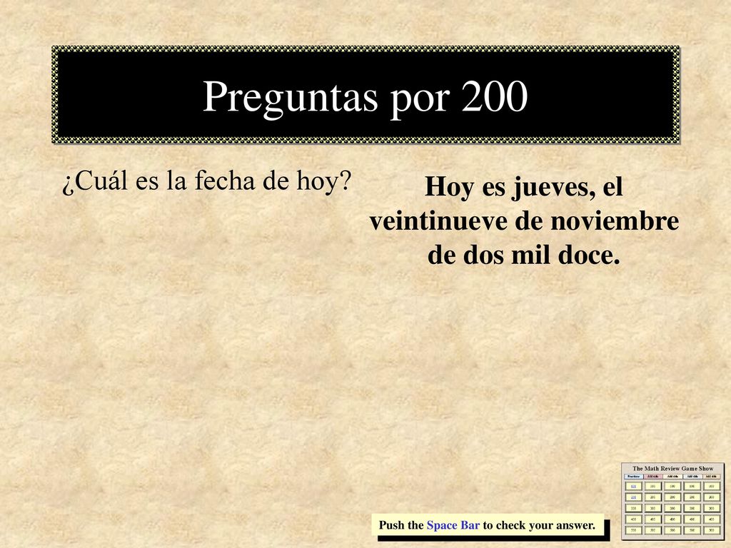 Hoy es jueves, el veintinueve de noviembre de dos mil doce.