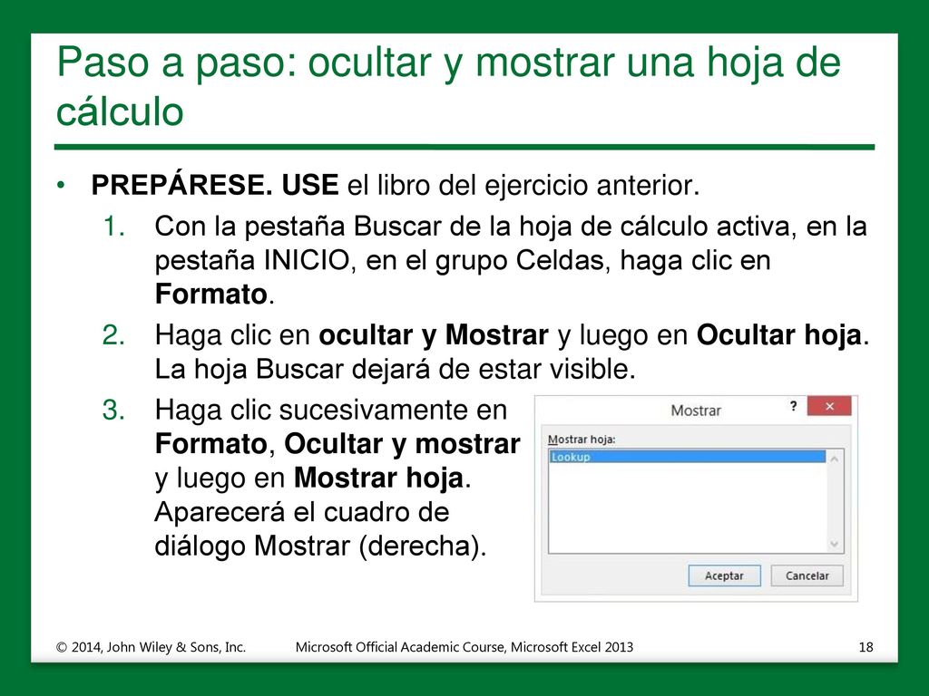 Paso a paso: ocultar y mostrar una hoja de cálculo