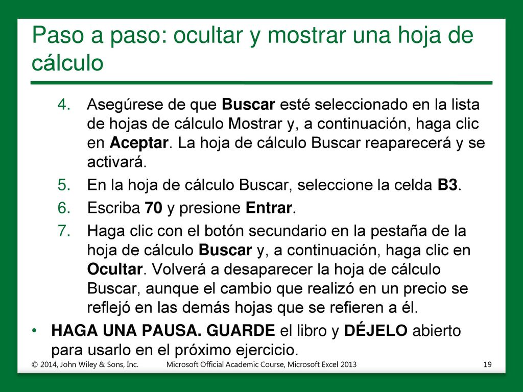 Paso a paso: ocultar y mostrar una hoja de cálculo