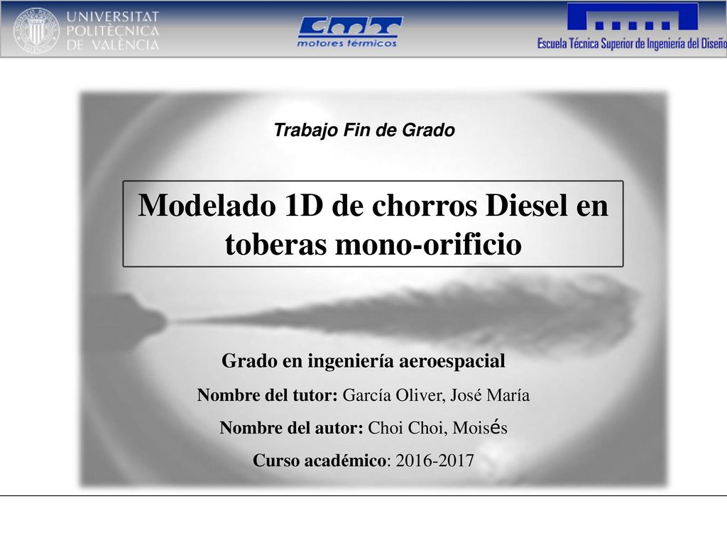 Modelado 1D de chorros Diesel en toberas mono-orificio
