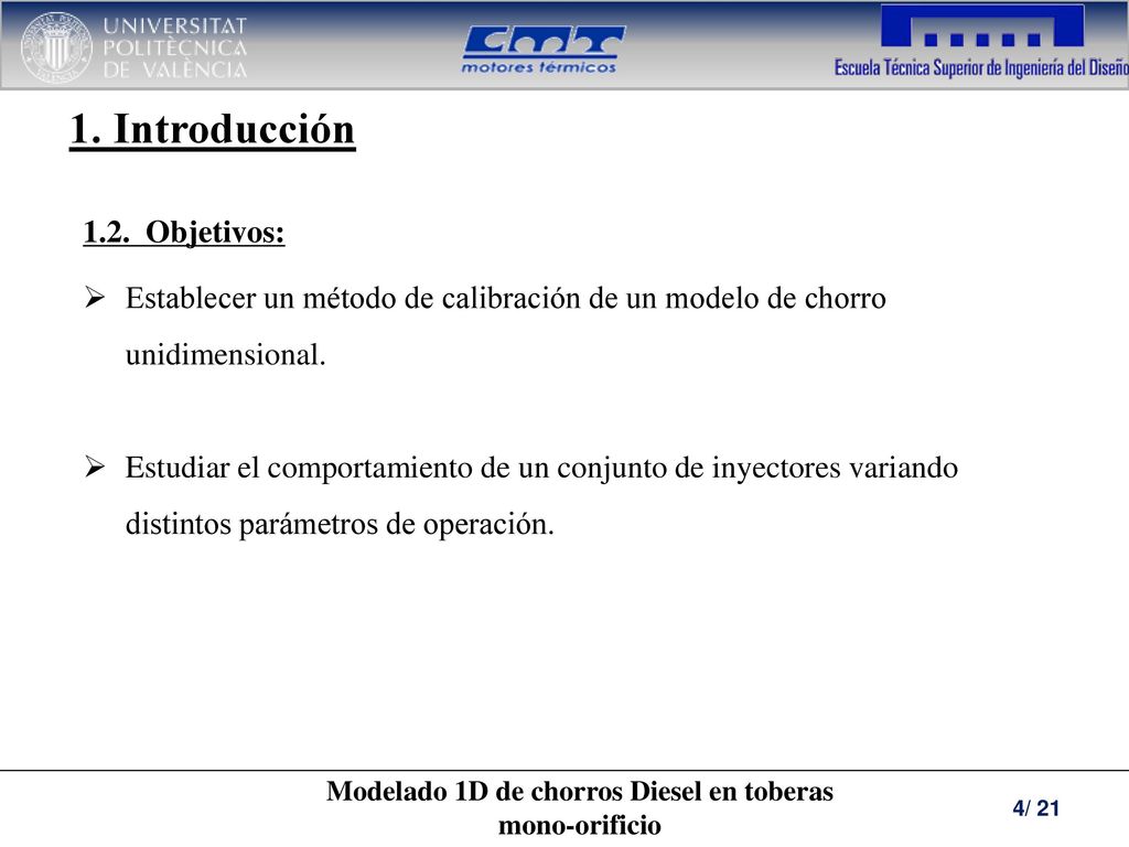 Modelado 1D de chorros Diesel en toberas mono-orificio