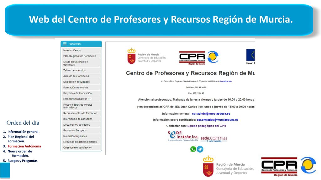 Web del Centro de Profesores y Recursos Región de Murcia.