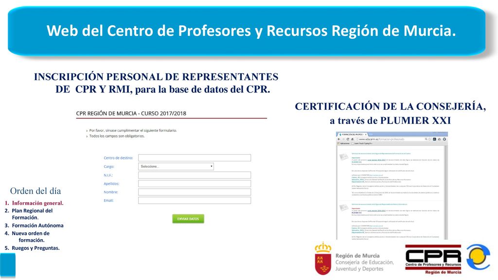 Web del Centro de Profesores y Recursos Región de Murcia.