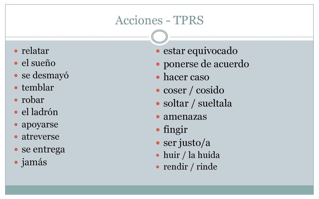 Acciones - TPRS estar equivocado ponerse de acuerdo hacer caso