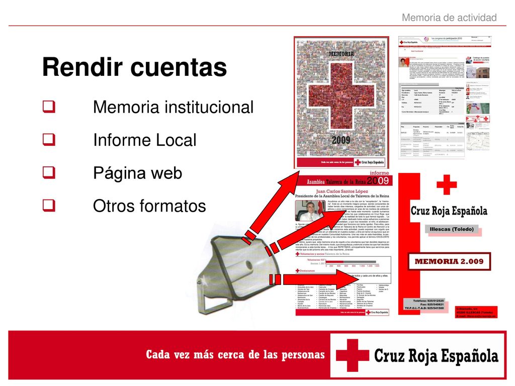Rendir cuentas Memoria institucional Informe Local Página web
