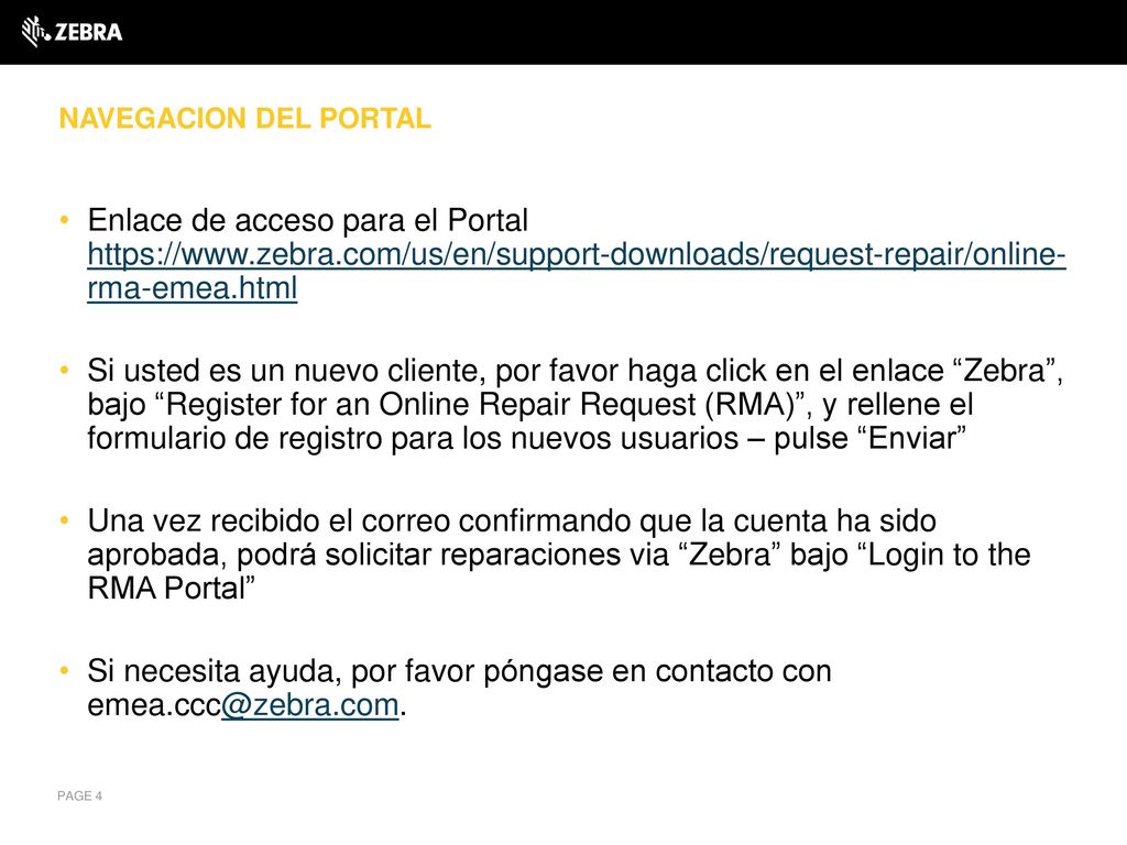 NAVEGACION DEL PORTAL Enlace de acceso para el Portal