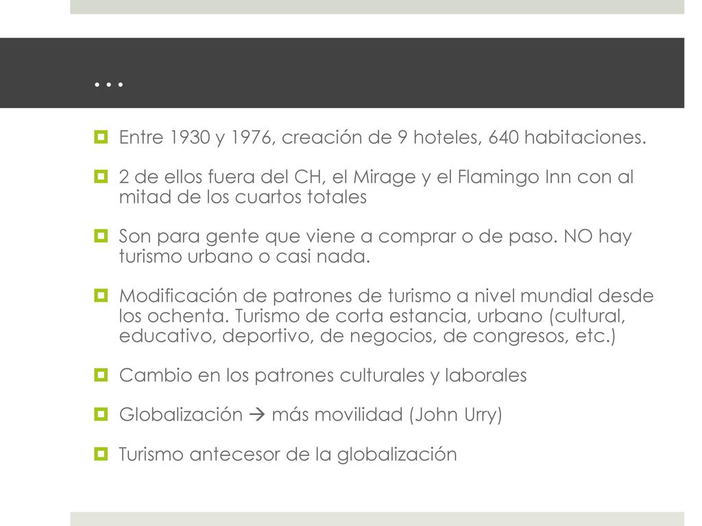 … Entre 1930 y 1976, creación de 9 hoteles, 640 habitaciones.