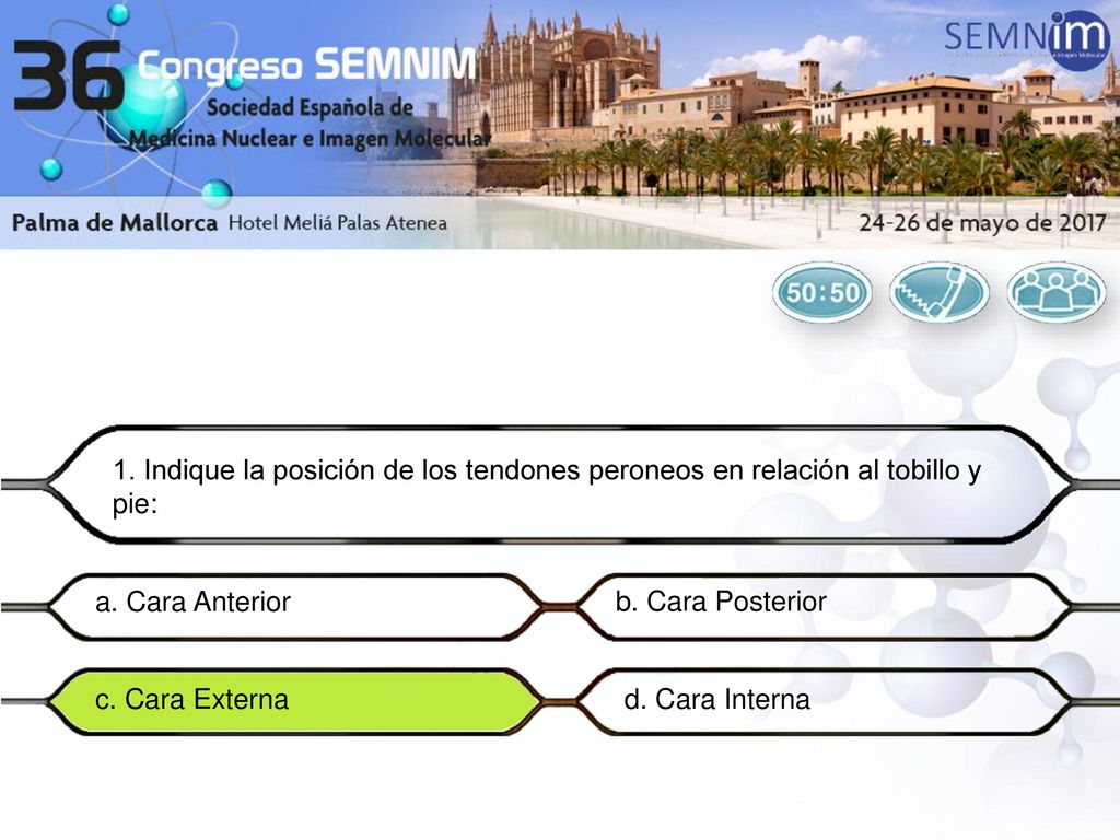 1. Indique la posición de los tendones peroneos en relación al tobillo y pie: