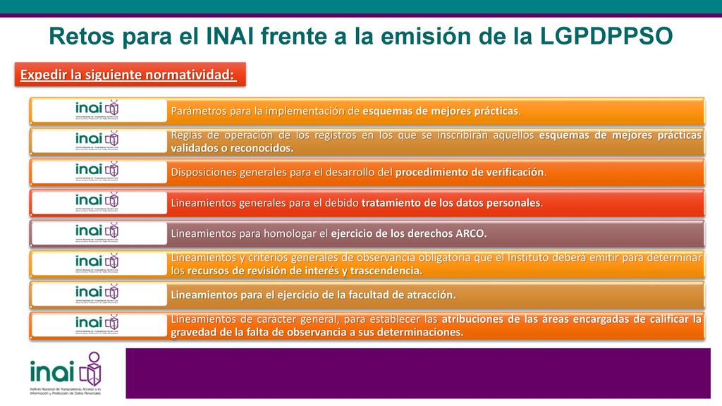 Retos para el INAI frente a la emisión de la LGPDPPSO