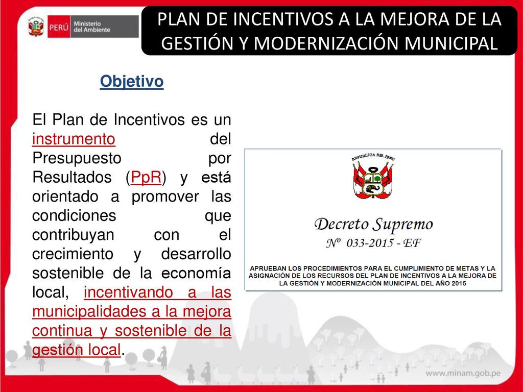 PLAN DE INCENTIVOS A LA MEJORA DE LA GESTIÓN Y MODERNIZACIÓN MUNICIPAL