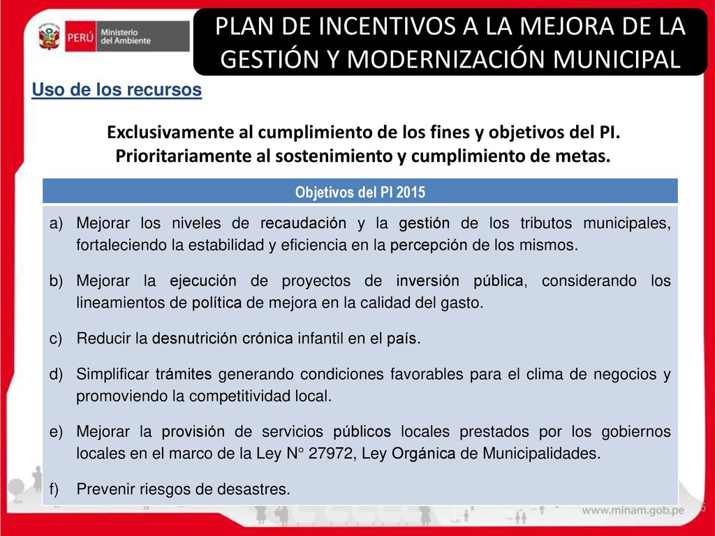 PLAN DE INCENTIVOS A LA MEJORA DE LA GESTIÓN Y MODERNIZACIÓN MUNICIPAL