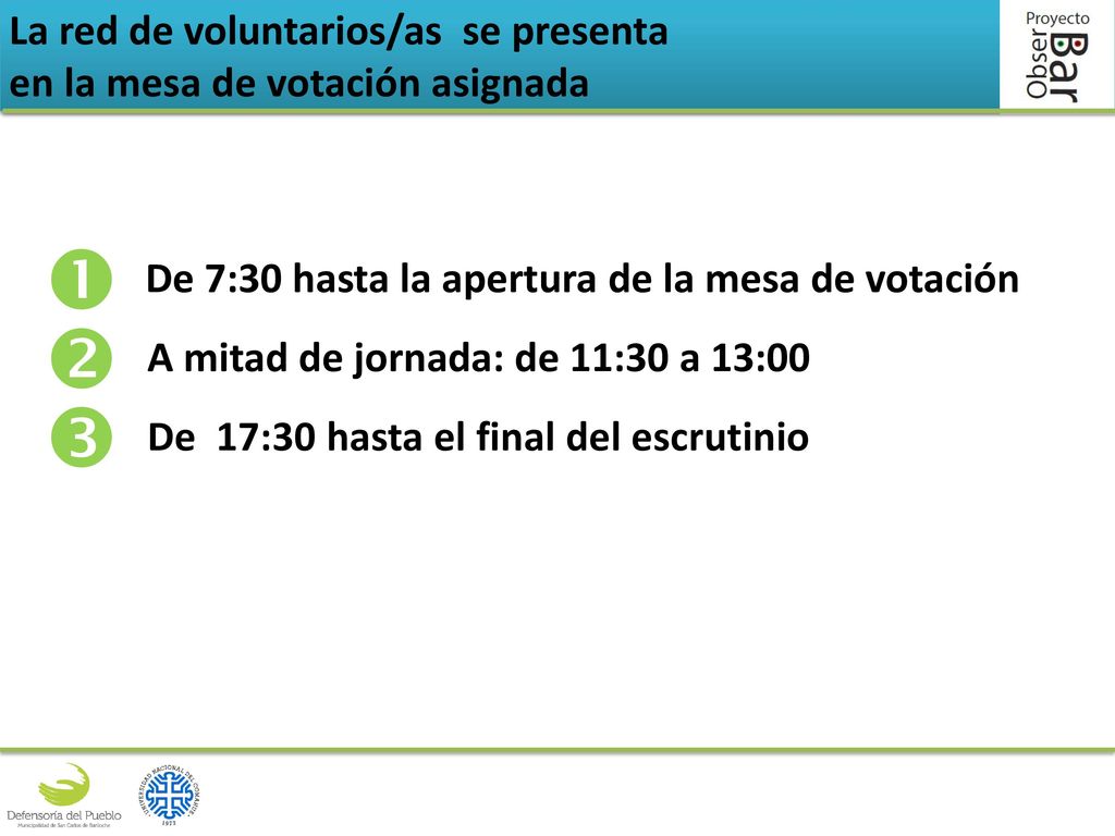 La red de voluntarios/as se presenta en la mesa de votación asignada