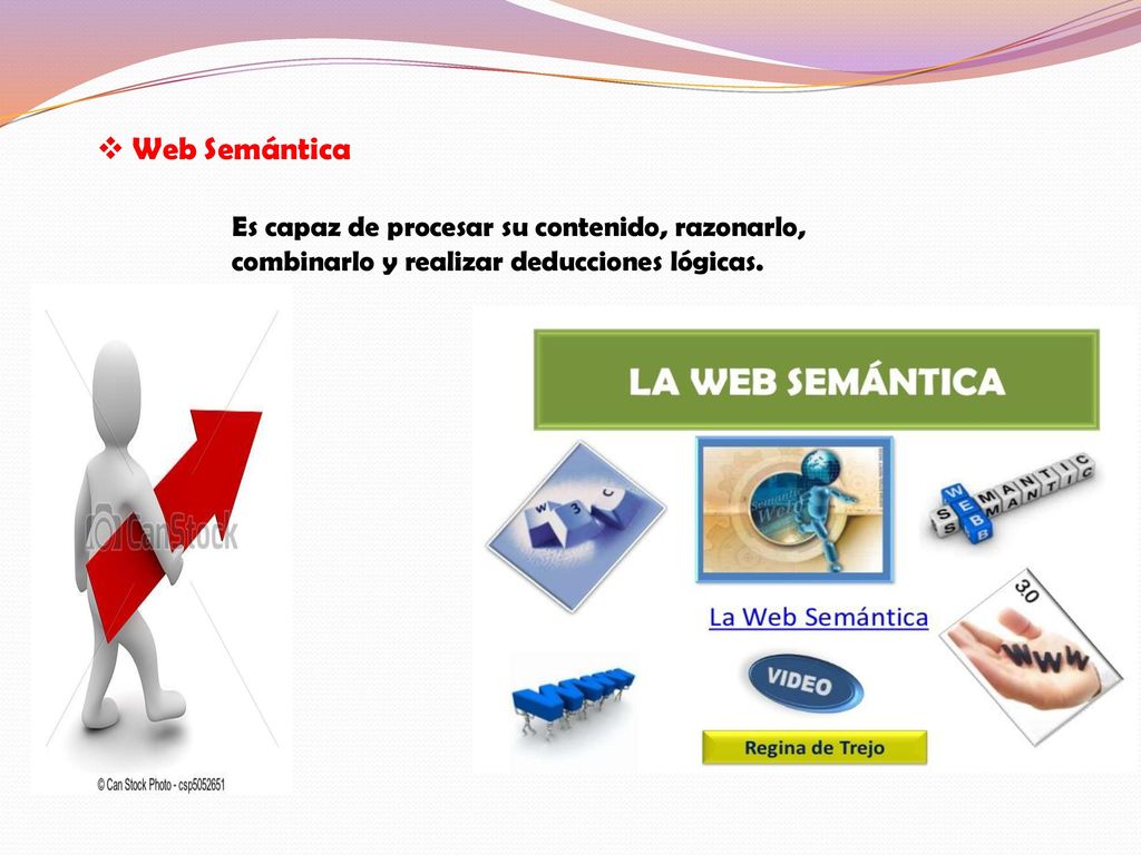 Web Semántica Es capaz de procesar su contenido, razonarlo, combinarlo y realizar deducciones lógicas.