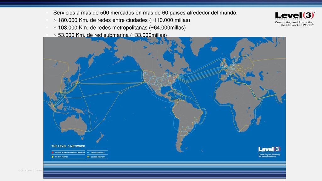 Servicios a más de 500 mercados en más de 60 países alrededor del mundo.