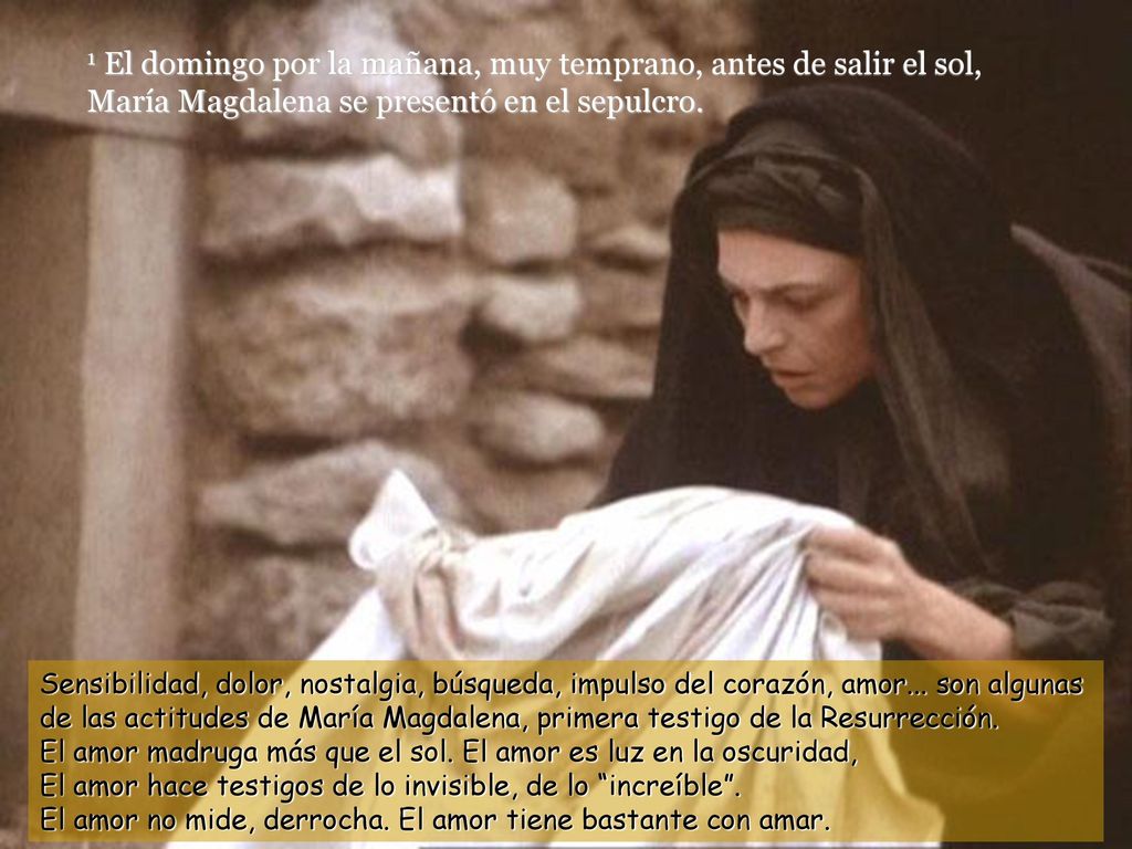 1 El domingo por la mañana, muy temprano, antes de salir el sol, María Magdalena se presentó en el sepulcro.