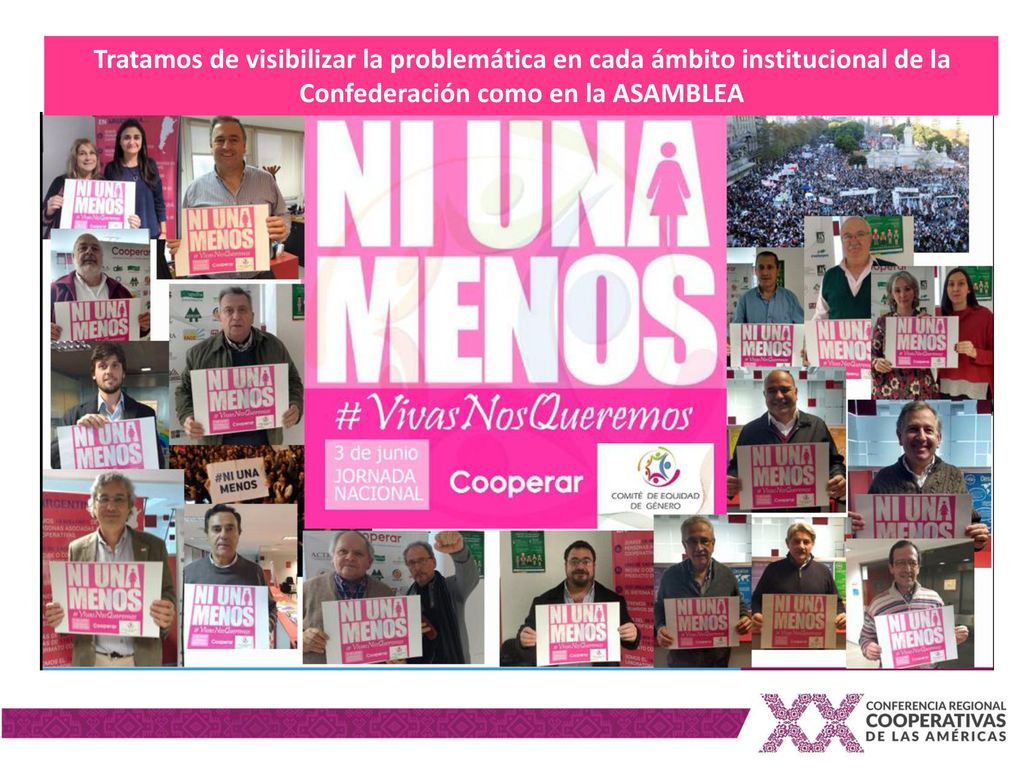 Tratamos de visibilizar la problemática en cada ámbito institucional de la Confederación como en la ASAMBLEA