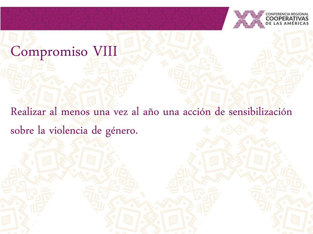 Compromiso VIII Realizar al menos una vez al año una acción de sensibilización sobre la violencia de género.