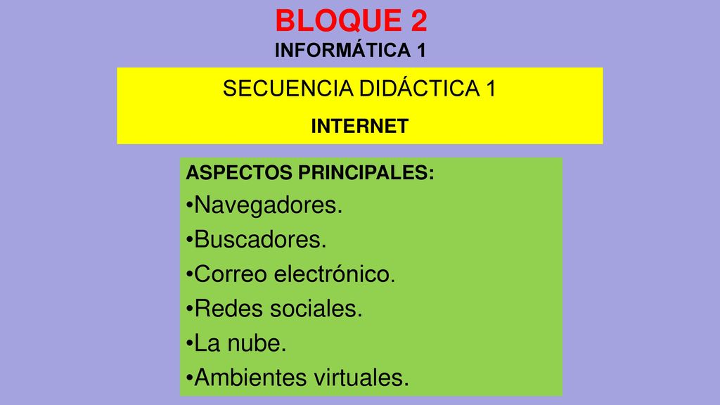 BLOQUE 2 INFORMÁTICA 1 Navegadores. Buscadores. Correo electrónico.