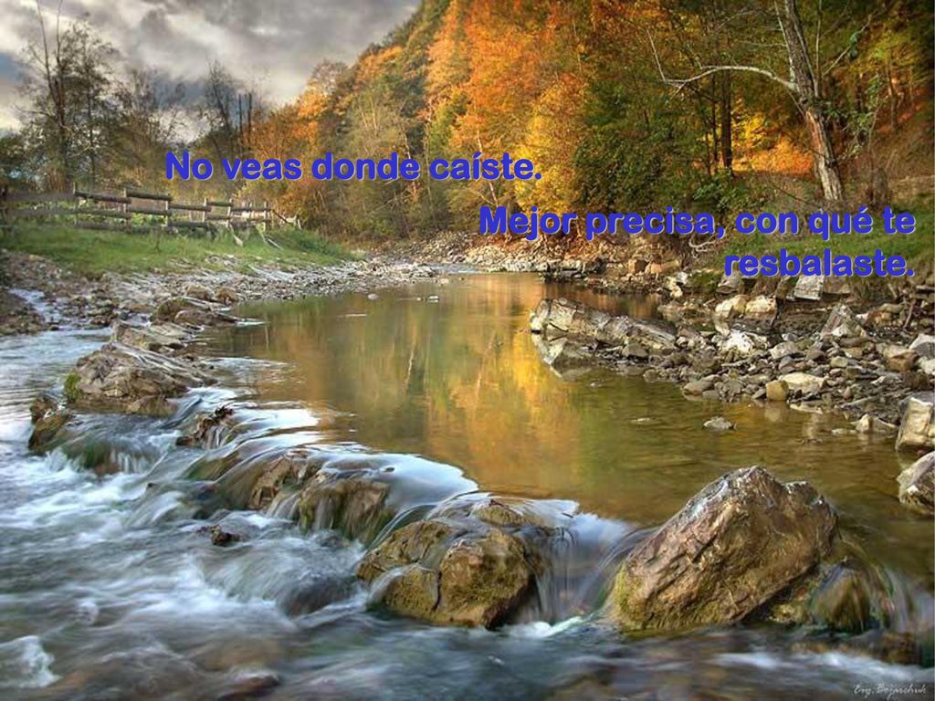 No veas donde caíste. Mejor precisa, con qué te resbalaste.