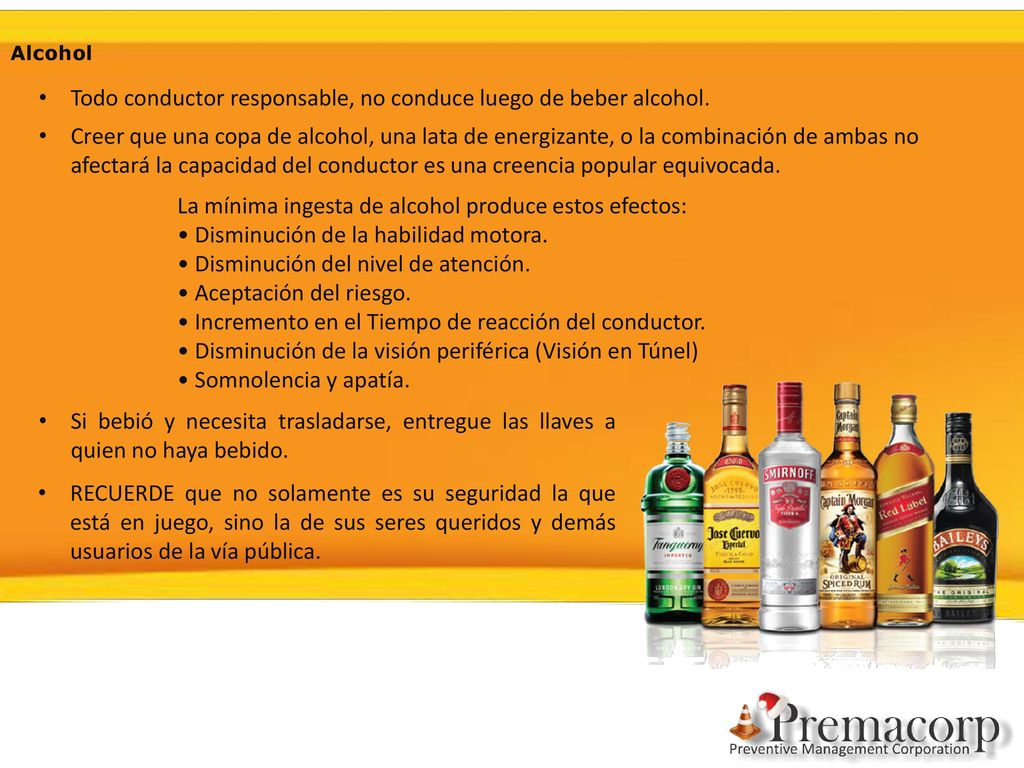 Todo conductor responsable, no conduce luego de beber alcohol.