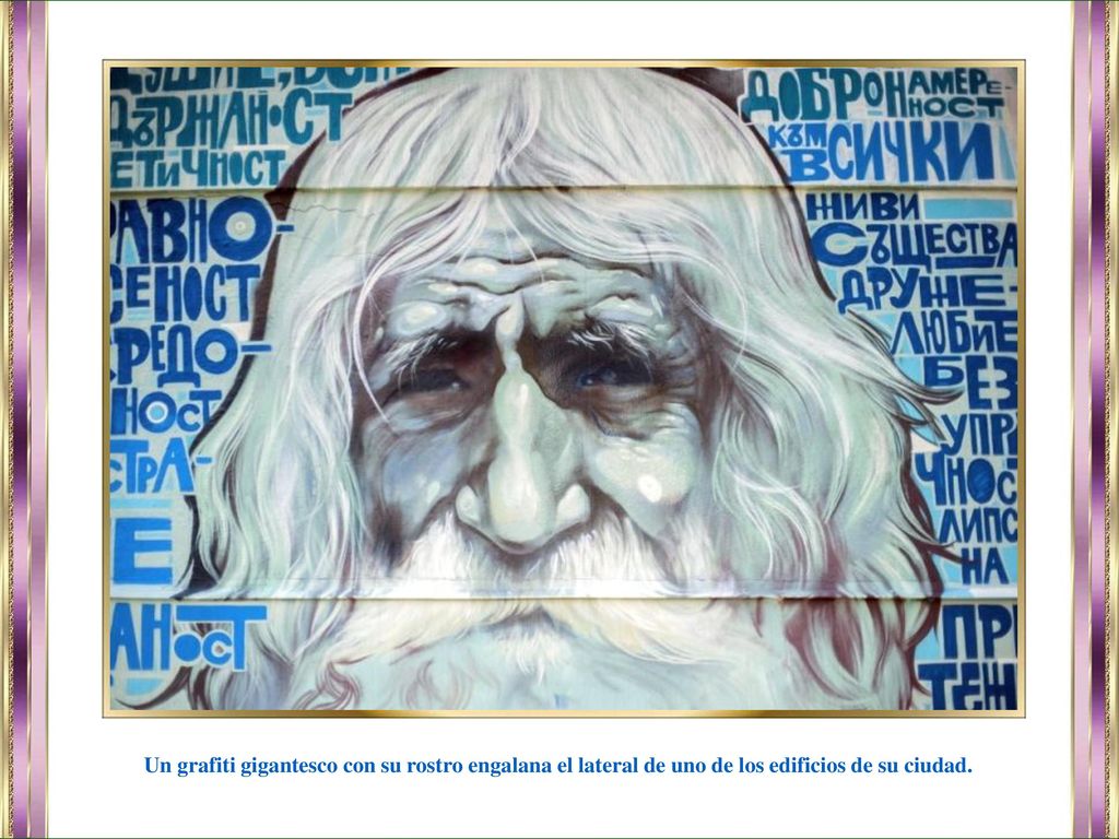 Un grafiti gigantesco con su rostro engalana el lateral de uno de los edificios de su ciudad.