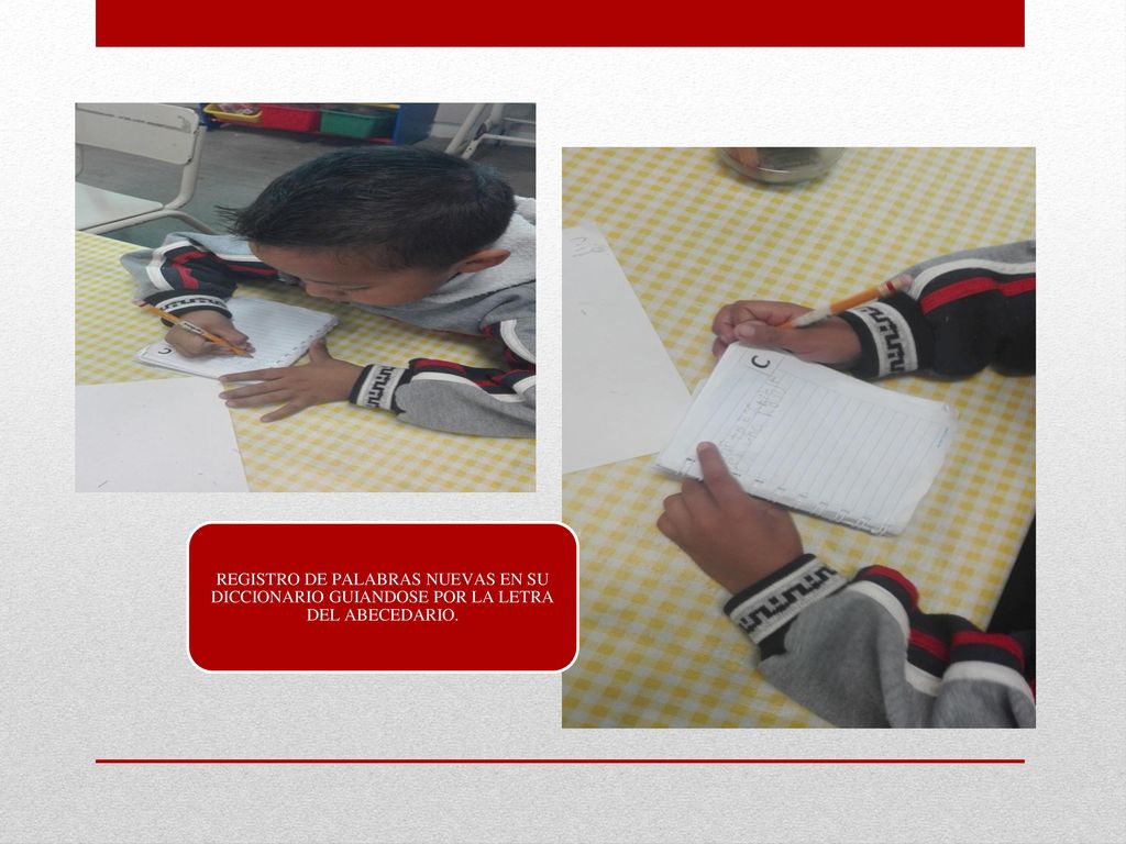 REGISTRO DE PALABRAS NUEVAS EN SU DICCIONARIO GUIANDOSE POR LA LETRA DEL ABECEDARIO.