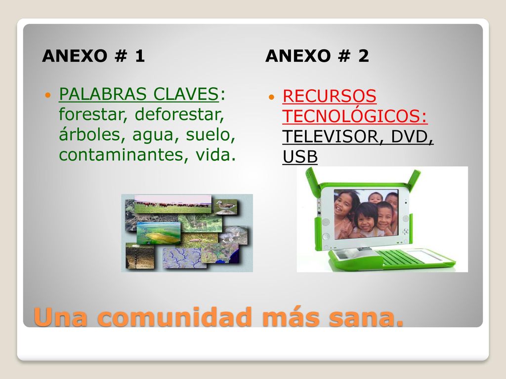 Una comunidad más sana. ANEXO # 1 ANEXO # 2