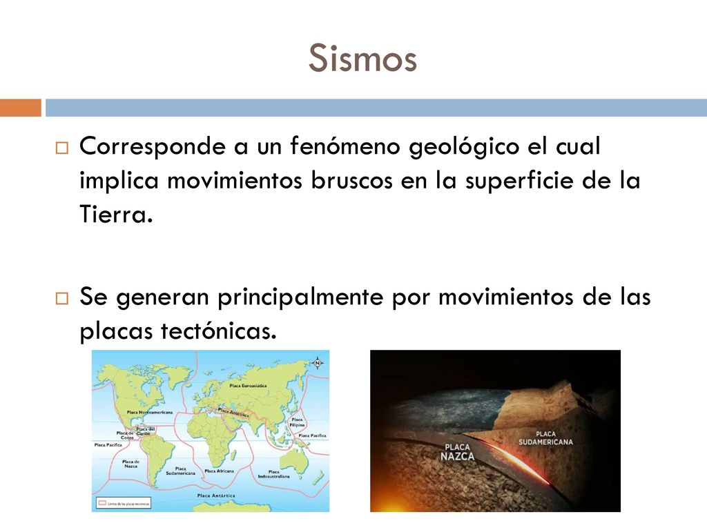 Sismos Corresponde a un fenómeno geológico el cual implica movimientos bruscos en la superficie de la Tierra.