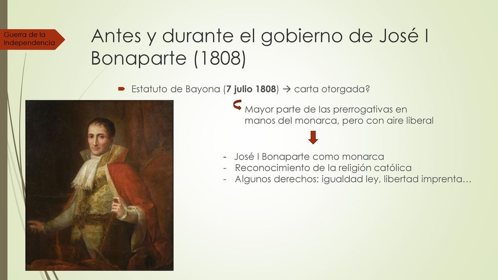 Antes y durante el gobierno de José I Bonaparte (1808)