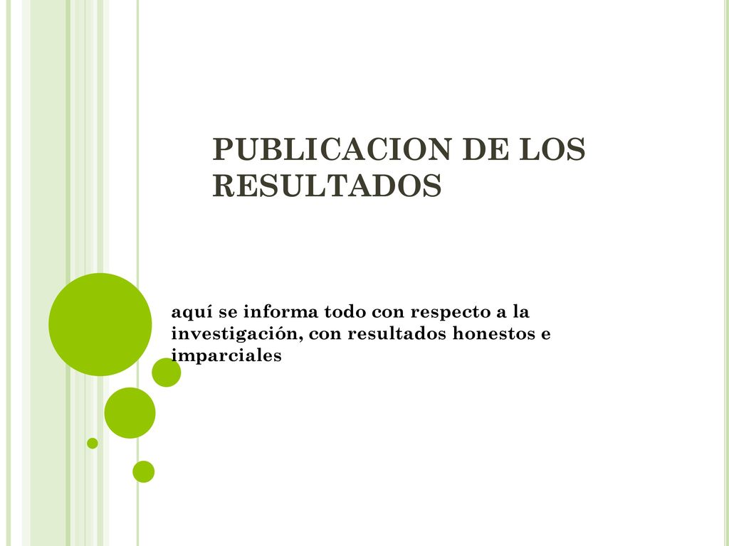 PUBLICACION DE LOS RESULTADOS