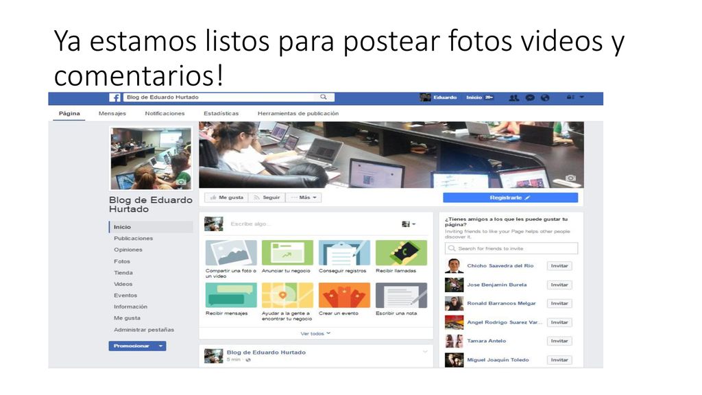 Ya estamos listos para postear fotos videos y comentarios!